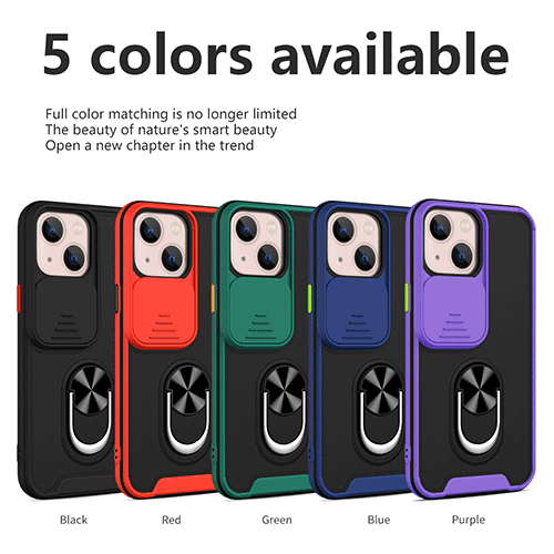 링 홀더가있는 슬라이드 카메라 커버 전화 케이스